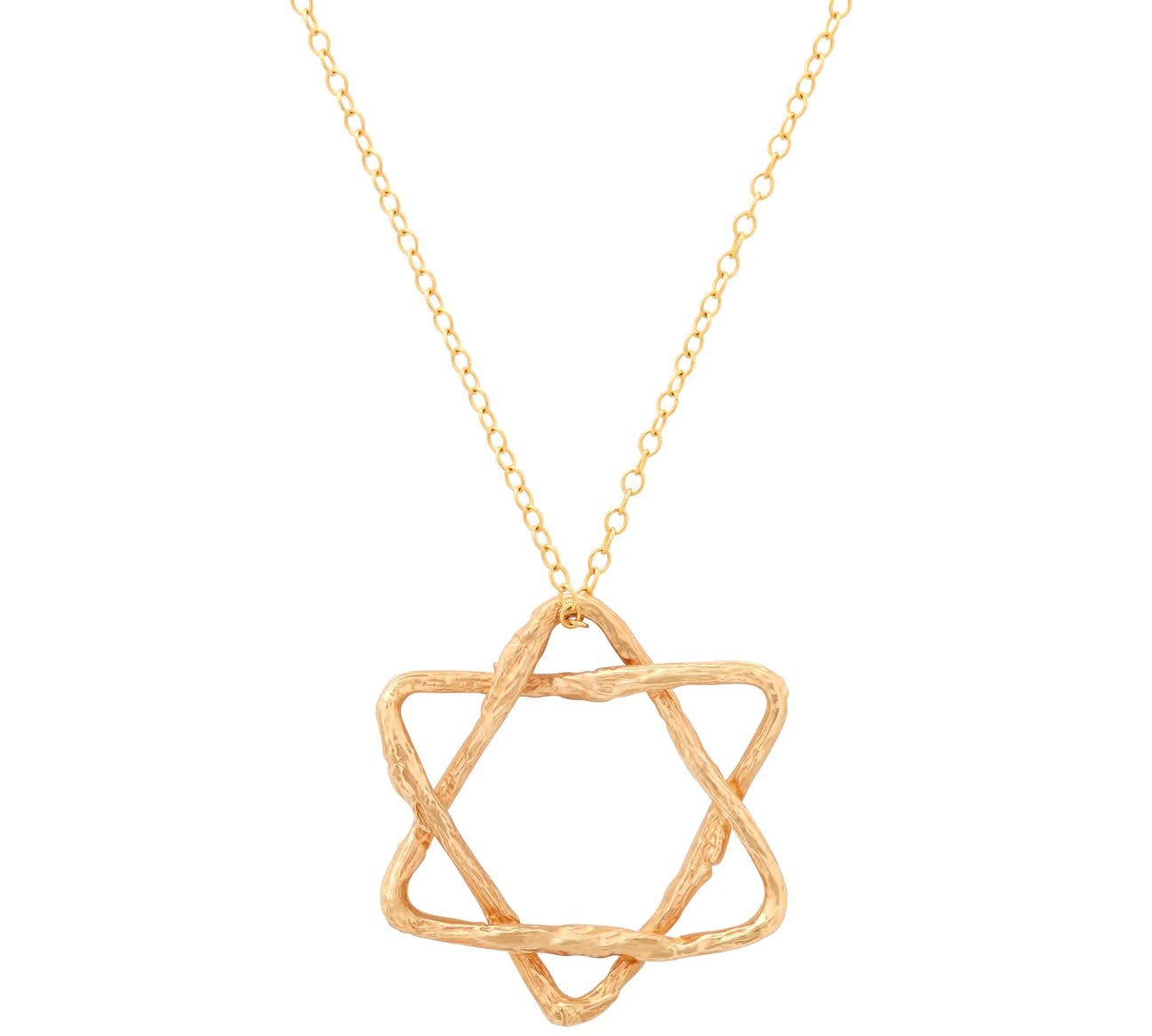 Star of David Necklace Pendant Necklace Elisabeth Bell Jewelry Large Yellow Gold Plain