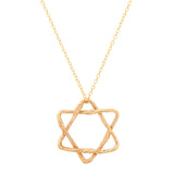 Star of David Necklace Pendant Necklace Elisabeth Bell Jewelry Large Yellow Gold Plain