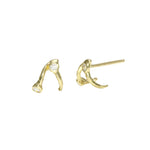 Split Half Hoop w/ Diamond Accents Stud Earrings Jaine K Designs Pair