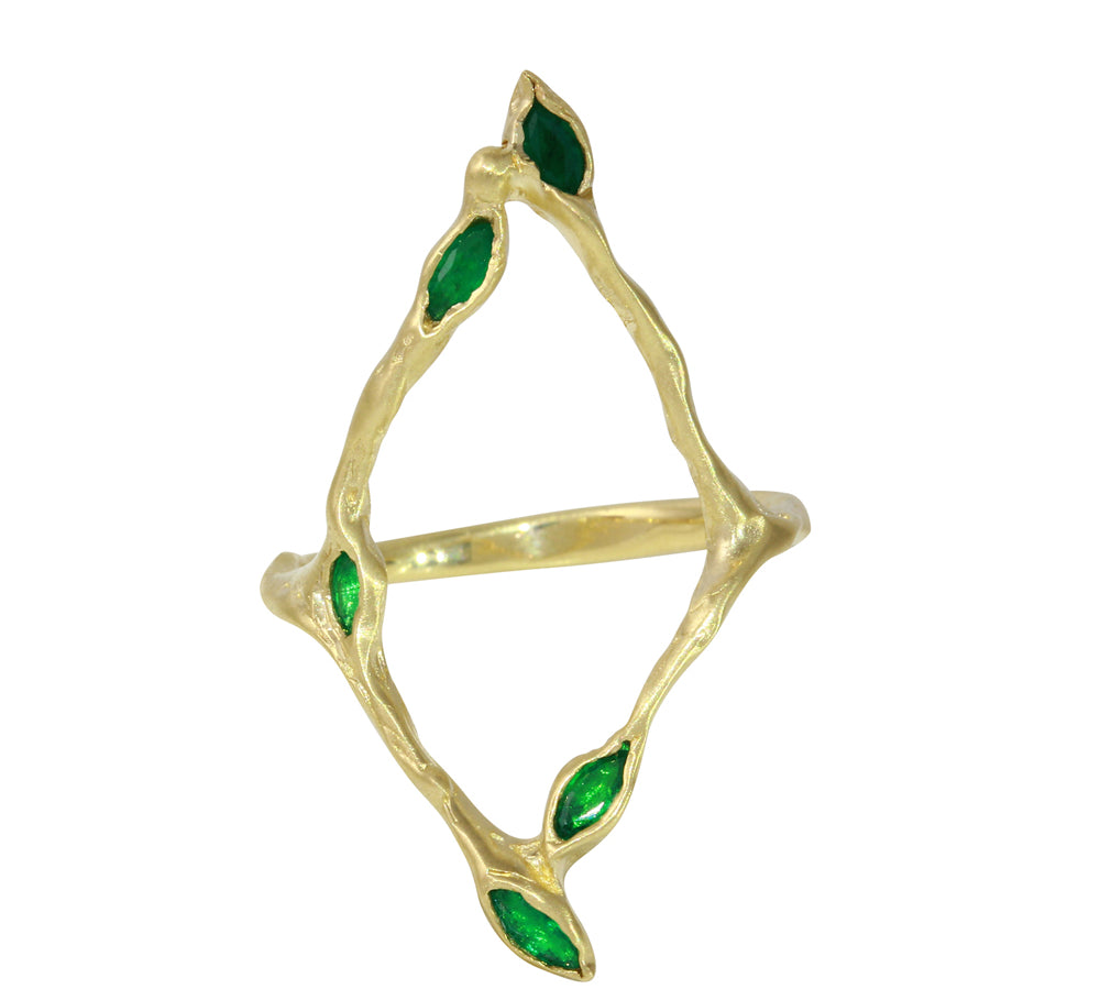 Five Stone Marquise Shaped Ring Ring Jaine K Designs Emerald