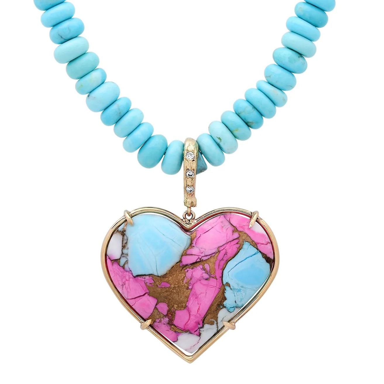 Heart Necklace Pendant Necklace Elisabeth Bell Jewelry Pink Turquoise