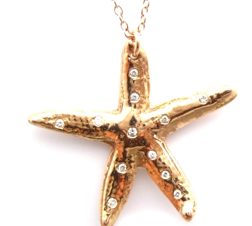 Starfish Necklace with Sprinkled Diamonds Pendant Necklace Yakira Rona