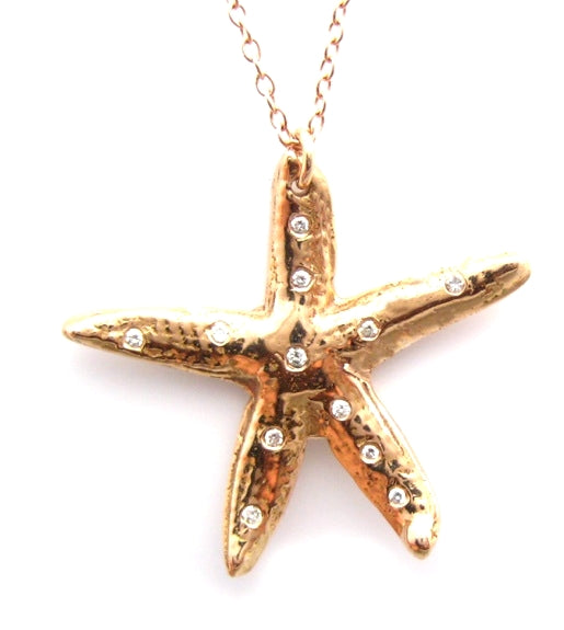 Starfish Necklace with Sprinkled Diamonds Pendant Necklace Yakira Rona