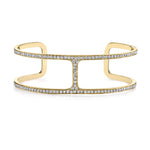 Diamond T-Cuff, Small Cuff Bracelet Karma El-Khalil Yellow Gold  