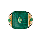 "Moments in Qabila" Malachite Ring Cocktail Ring Latelier Nawbar
