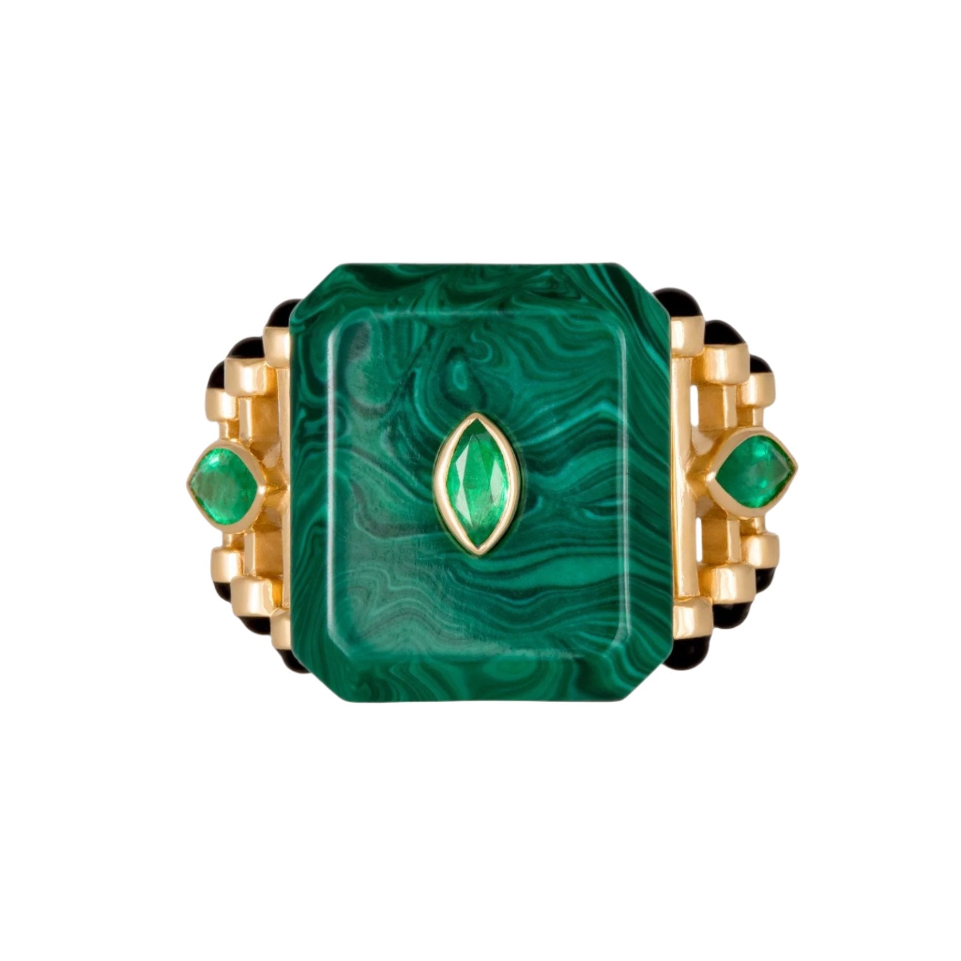"Moments in Qabila" Malachite Ring Cocktail Ring Latelier Nawbar