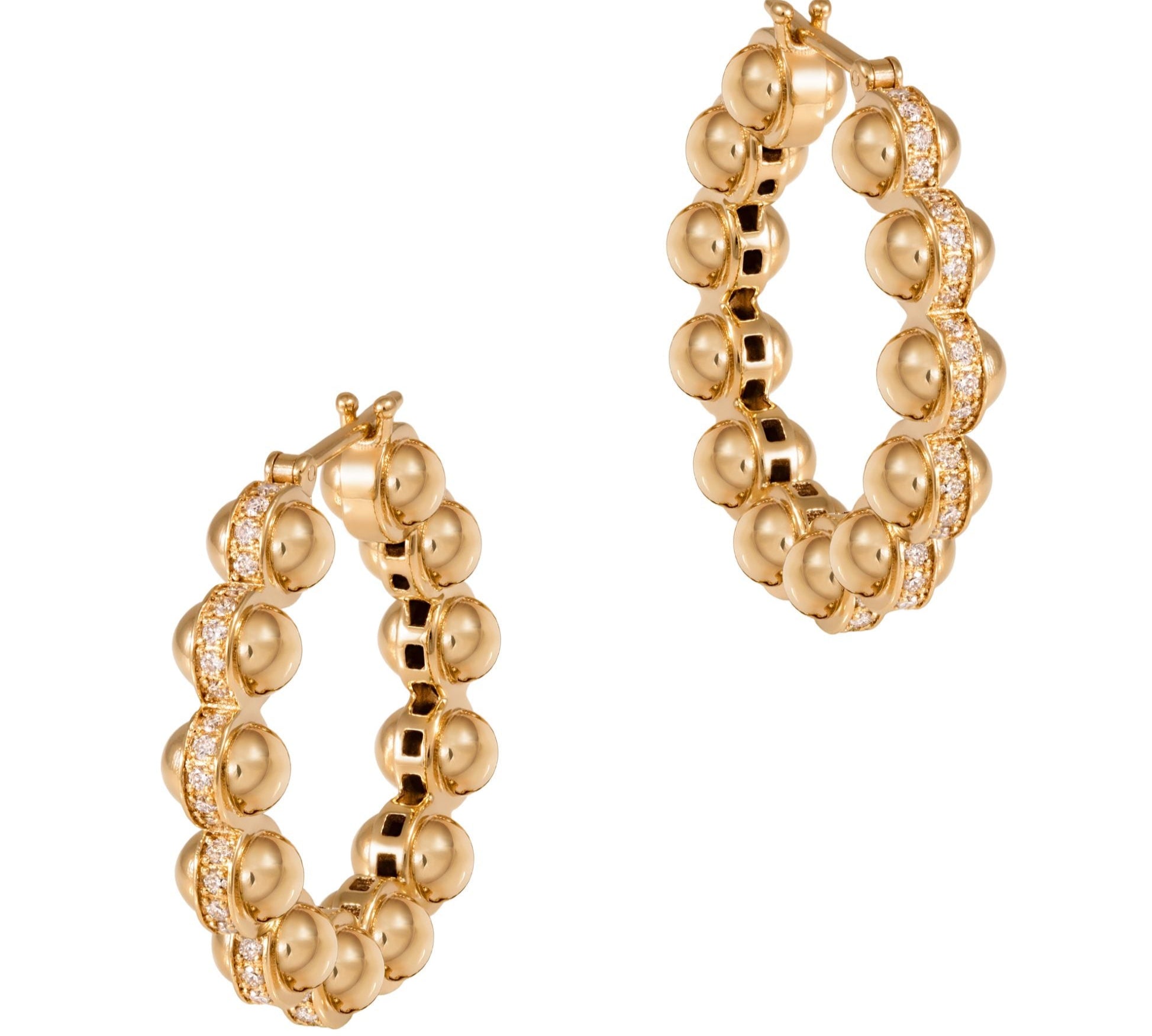 Gold Atom Earrings, Size Three Hoop Earrings Latelier Nawbar