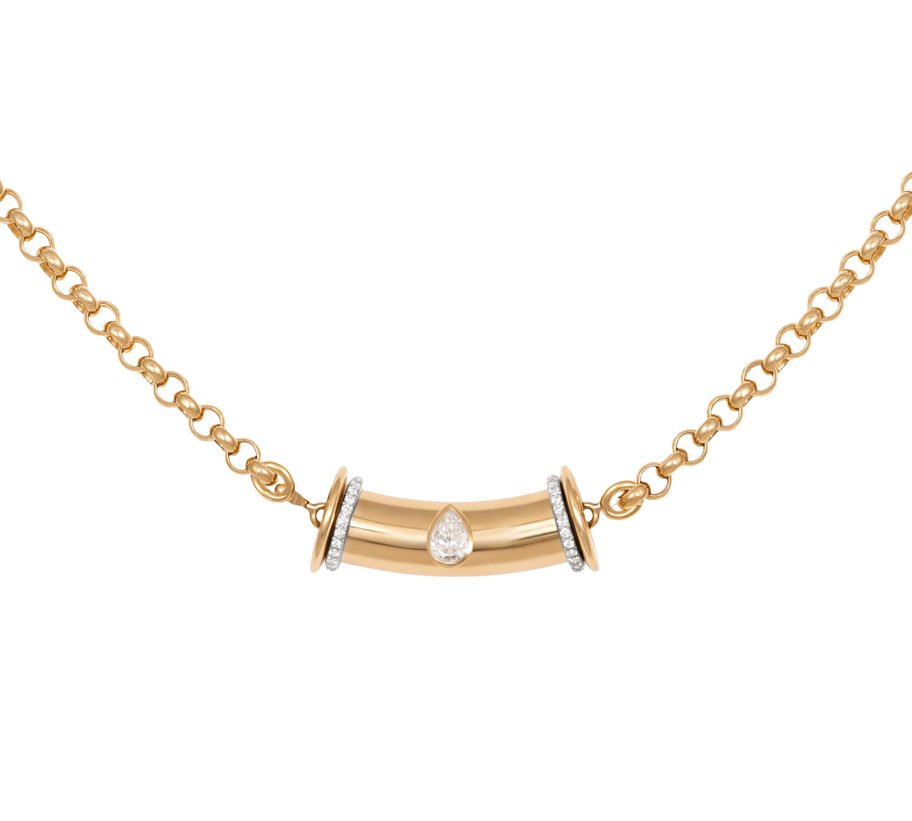 Warrior Princess Diamond Drop Necklace, Large Bar Necklace Latelier Nawbar