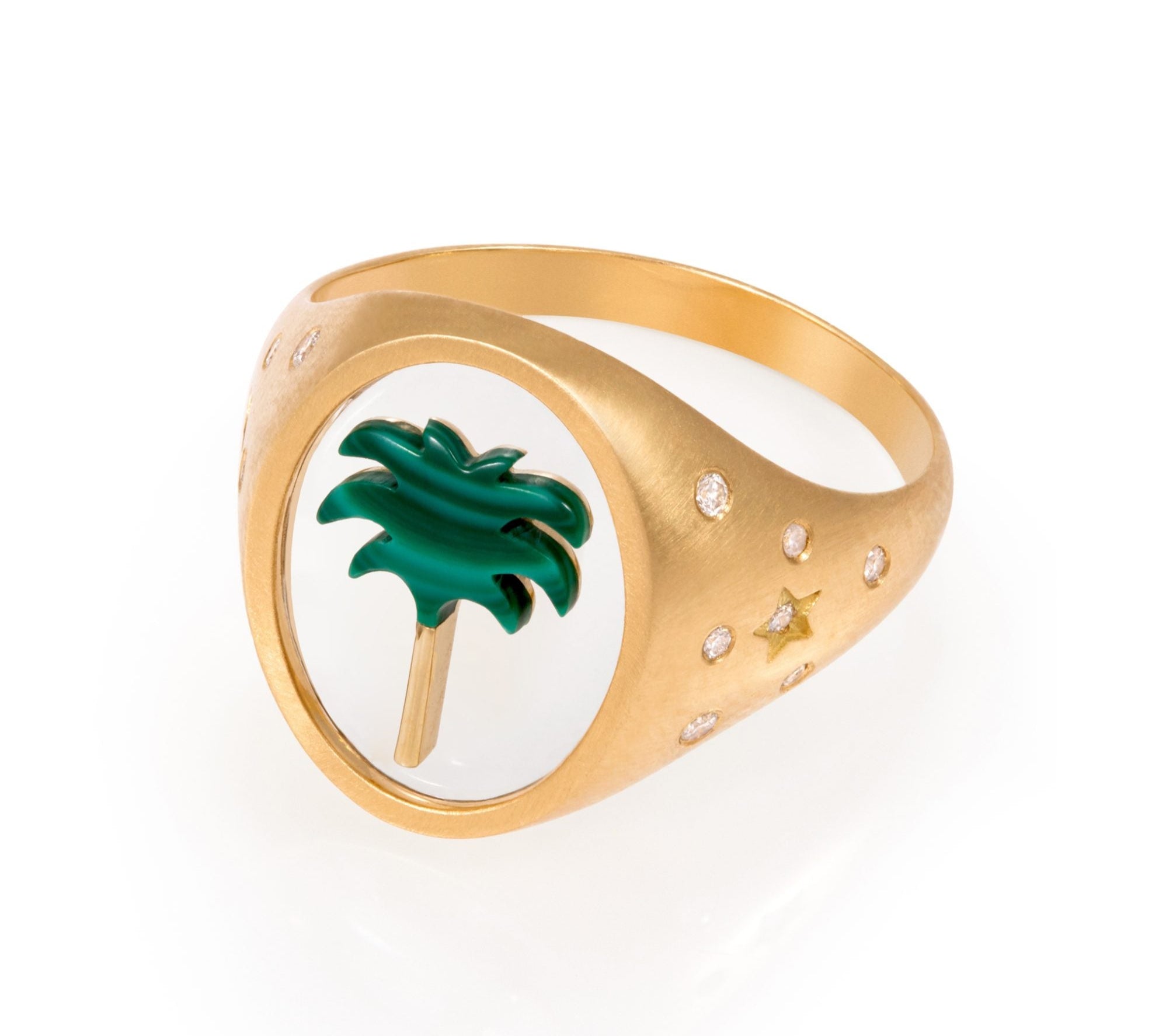Palm 2.0 Diamond Ring Signet Ring Latelier Nawbar