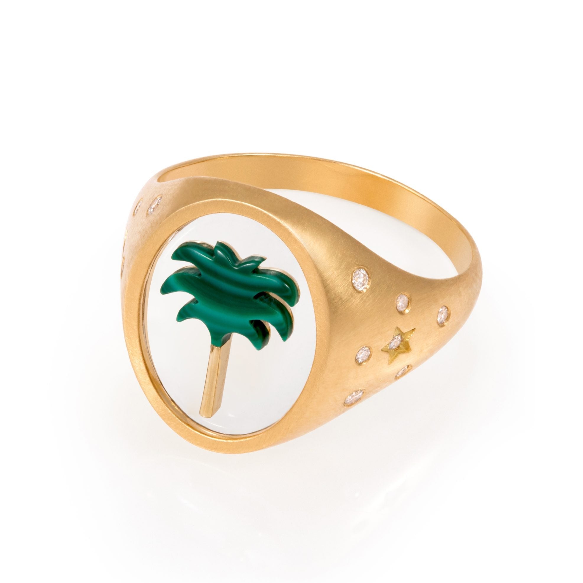 Palm 2.0 Diamond Ring Signet Ring Latelier Nawbar