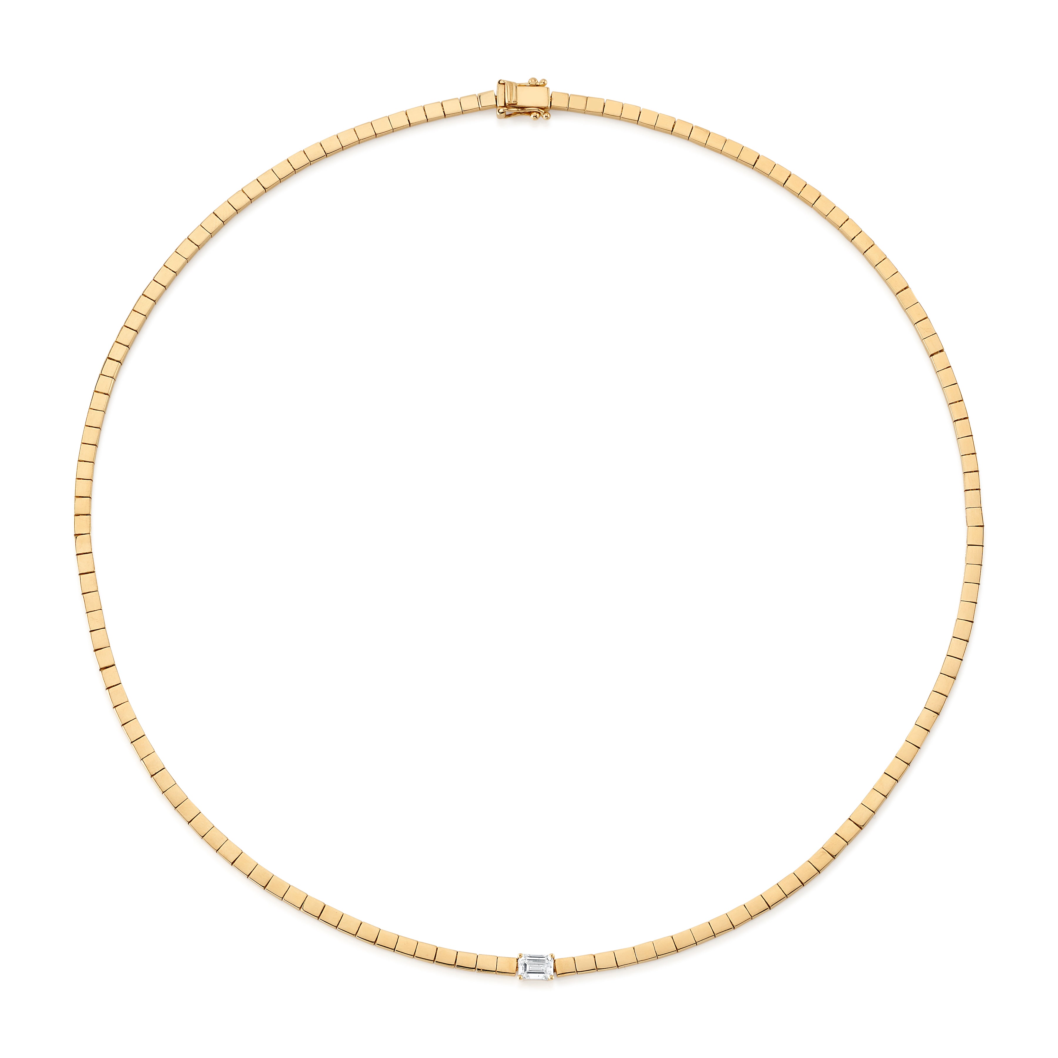 Baguette Diamond Smooth Collar Necklace Necklace Roseark Deux