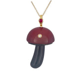 Night Berry Mushroom Charm with Diamond Charm Maura Green   
