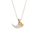 Pave Diamond Bobcat Claw Necklace Pendant Necklace Elisabeth Bell Jewelry Rose Gold