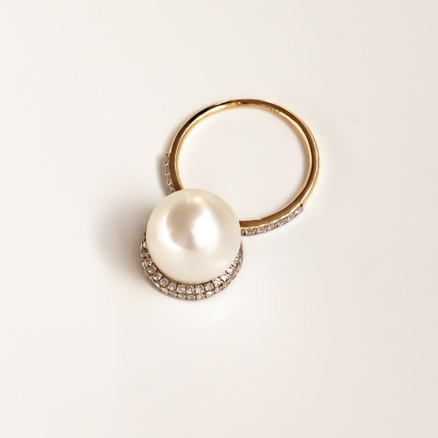 Pearl Diamond Classic Twist Ring Ring Carolyn Rodney 6