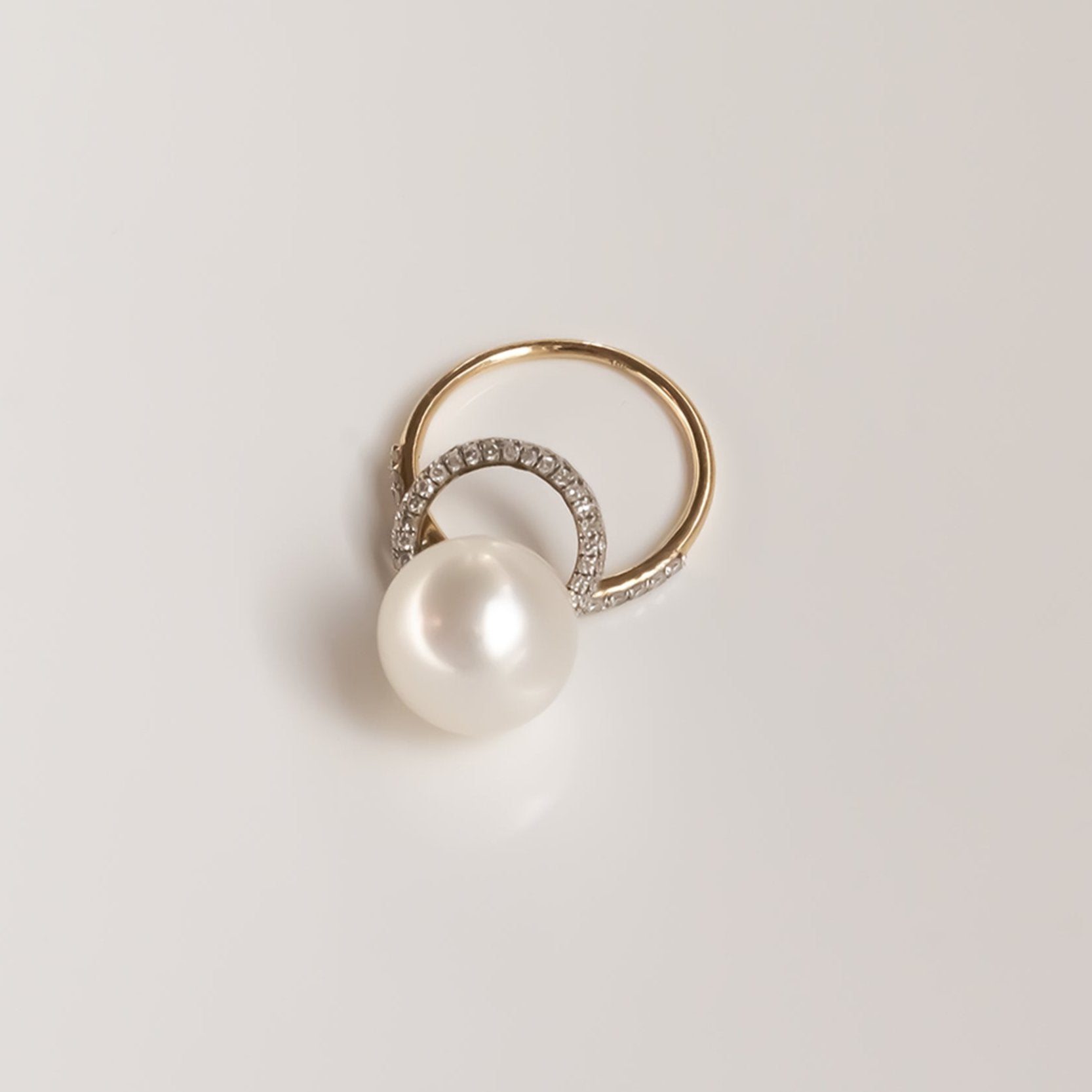 Pearl Diamond Classic Twist Ring Ring Carolyn Rodney