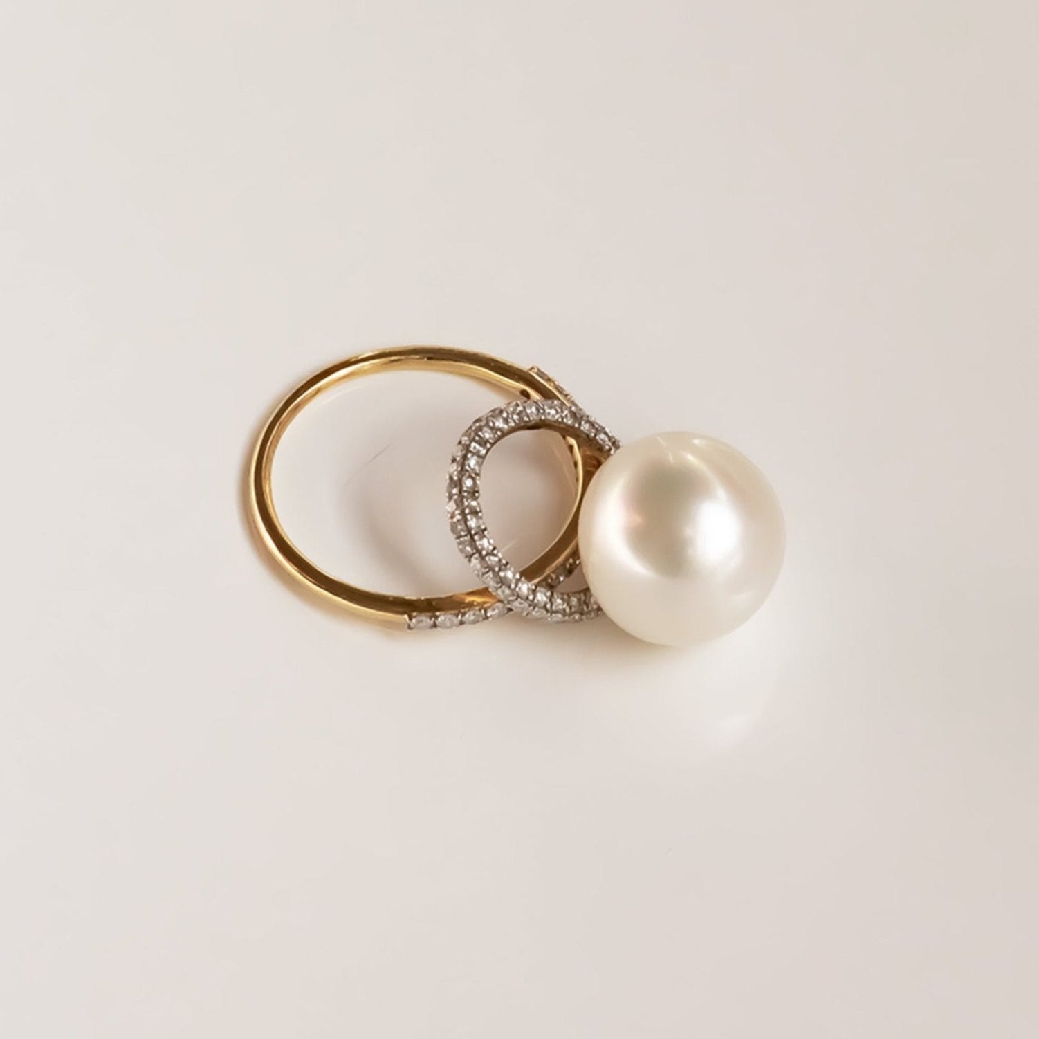 Pearl Diamond Classic Twist Ring Ring Carolyn Rodney