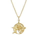 Compass & Rose Necklace Pendant Necklace Jaine K Designs Yellow Gold