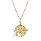 Compass & Rose Necklace Pendant Necklace Jaine K Designs Yellow Gold