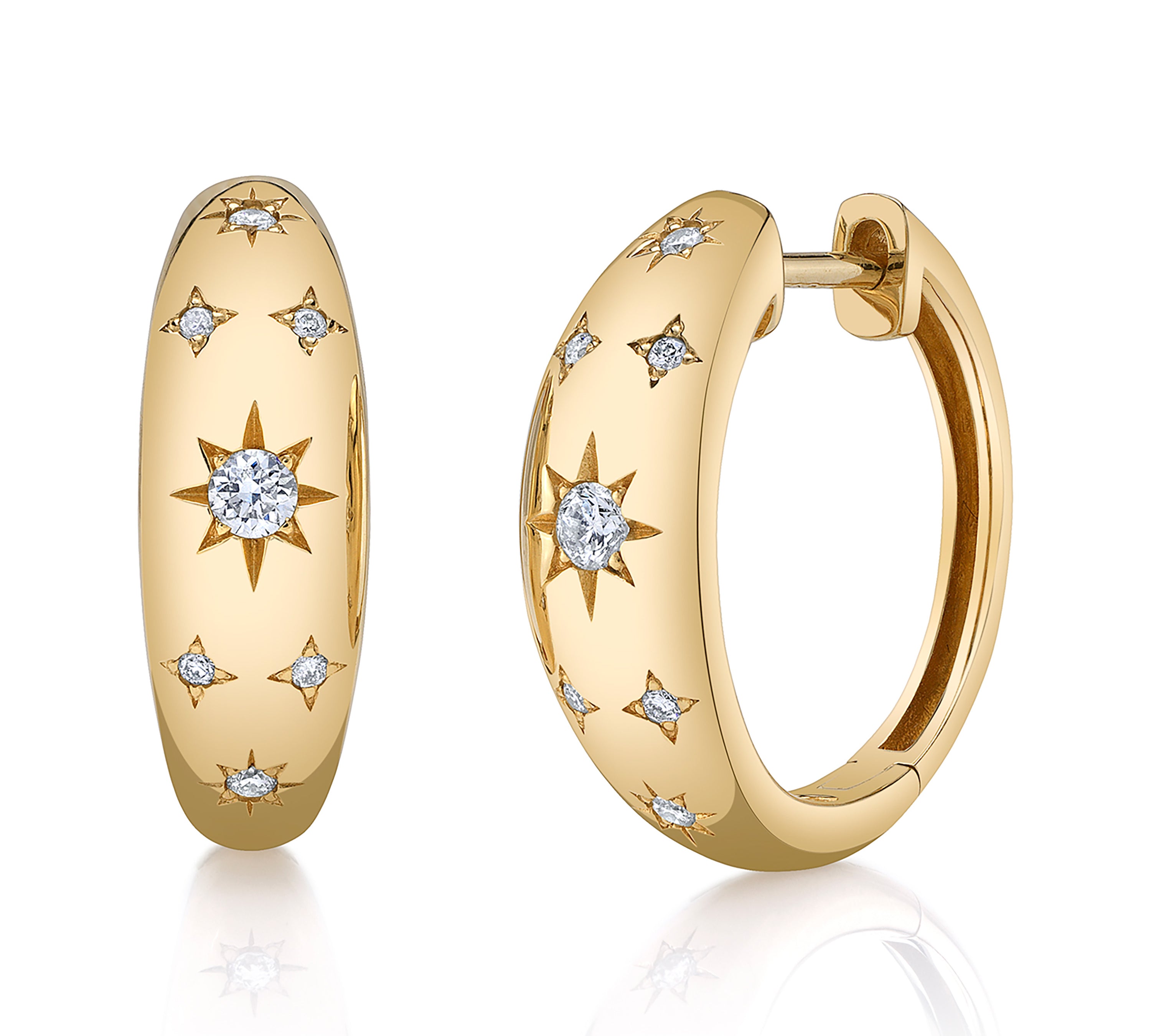 Starry Night Hoop Hoop Earrings Roseark Deux Pair