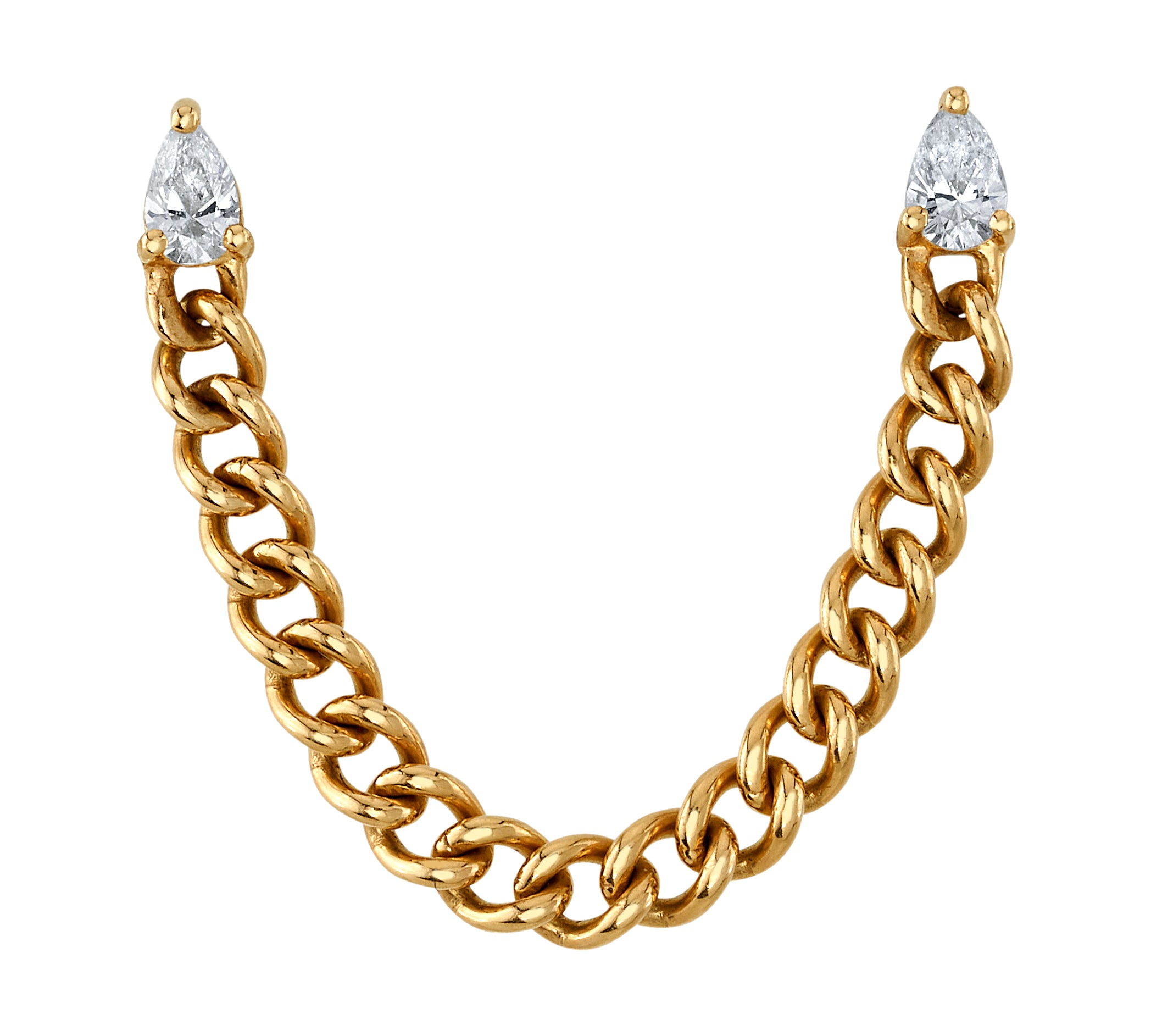 Cuban-Link Double-Pierce Diamond Earring Drop Earrings Roseark Deux   