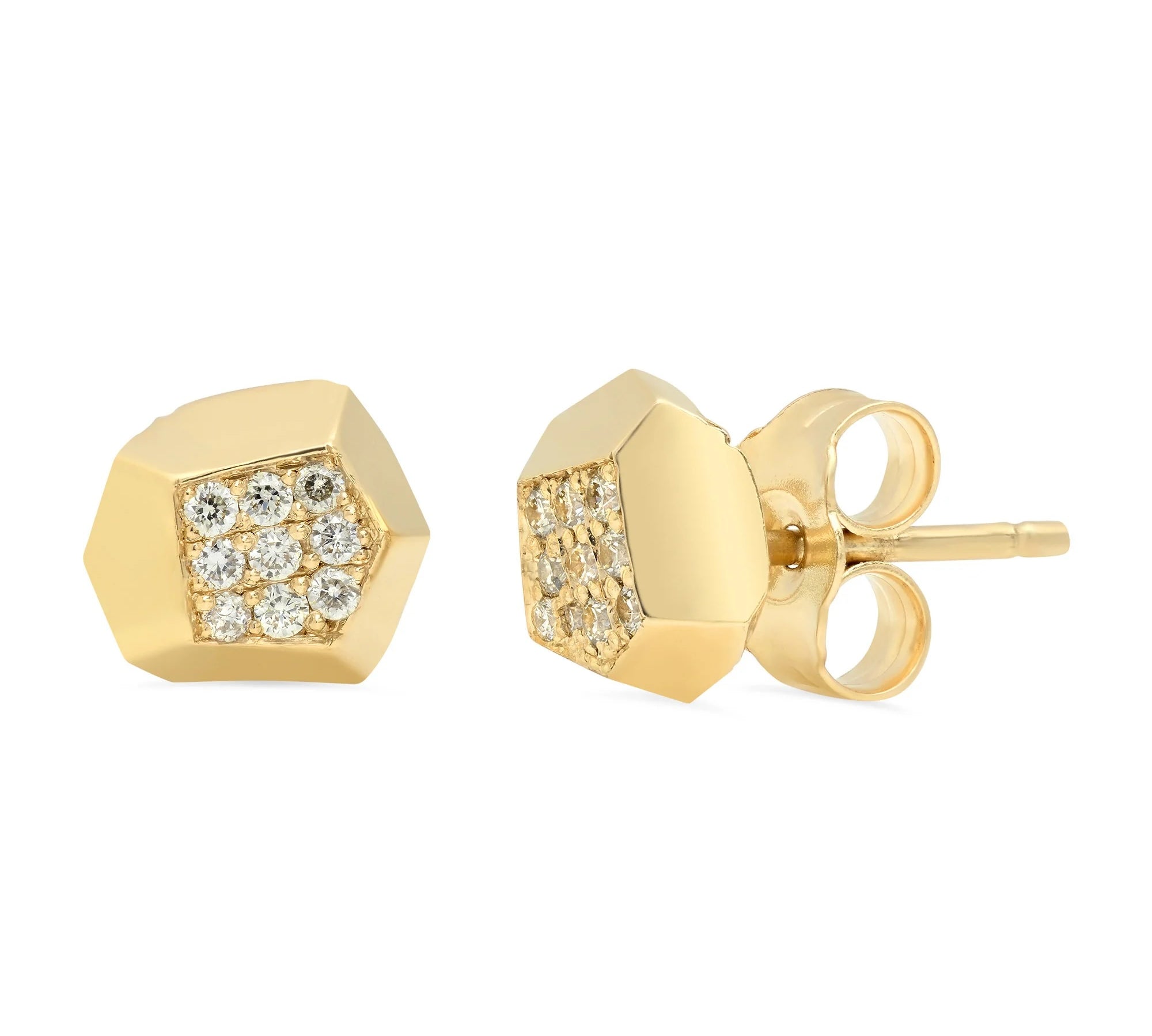 Diamond Pyrite Studs Stud Earrings Elisabeth Bell Jewelry