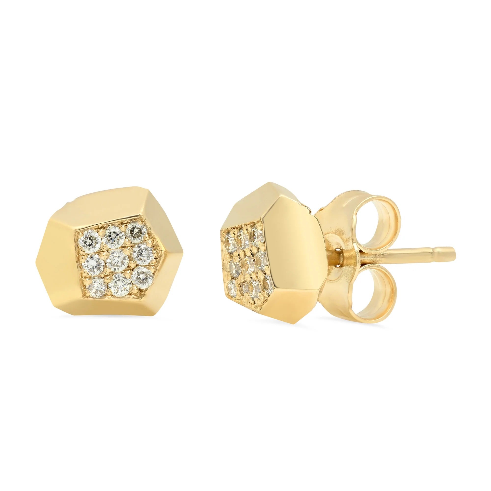 Diamond Pyrite Studs Stud Earrings Elisabeth Bell Jewelry