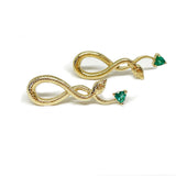 Emerald Hanging Snake Earrings Statement Earrings Perez Bitan