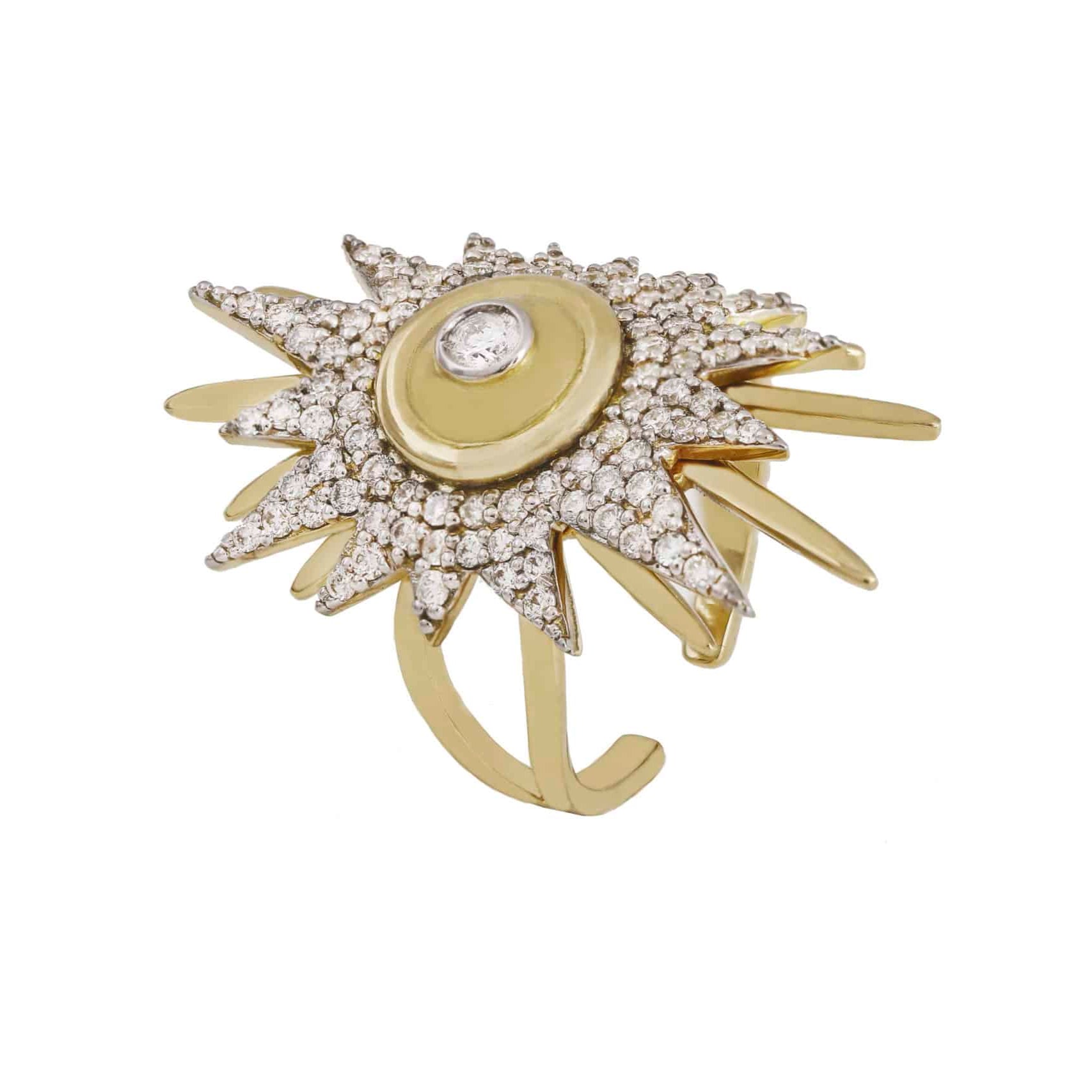 Diamond Soleil Ring Statement Ring Falamank
