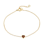 Dainty Heart Bracelet Bracelet Jaine K Designs Garnet / YGold