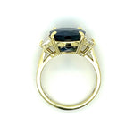 Sapphire Trapezoid Diamond Ring Statement Ring Roseark Vintage