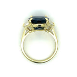 Sapphire Trapezoid Diamond Ring Statement Ring Roseark Vintage