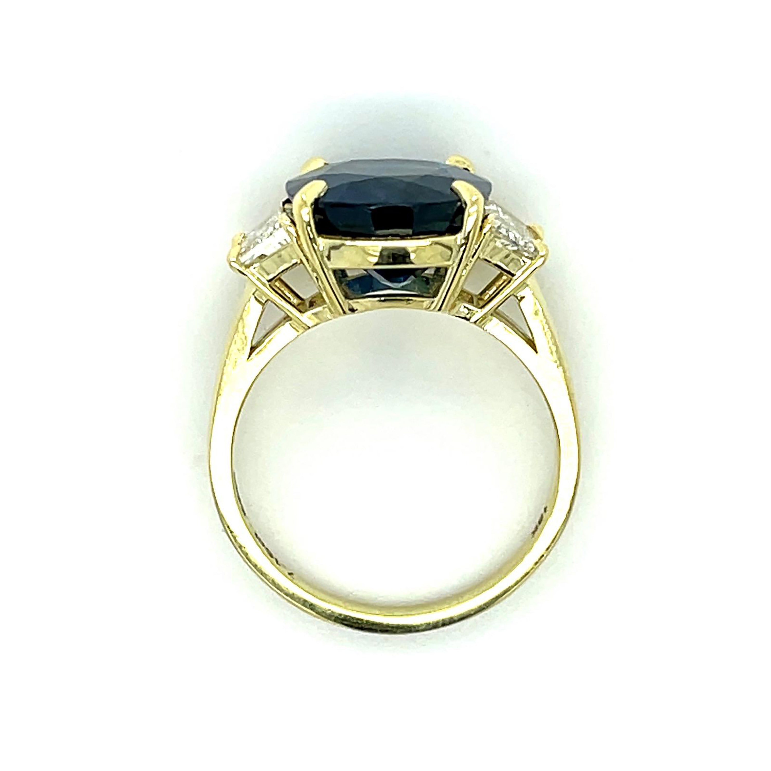 Sapphire Trapezoid Diamond Ring Statement Ring Roseark Vintage