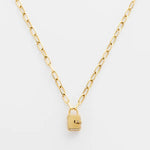 Gold Pave Mini Padlock Pendant Necklace Pendant Necklace James Banks Design