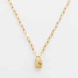 Gold Pave Mini Padlock Pendant Necklace Pendant Necklace James Banks Design