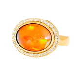 Oval Opal Ring with Diamonds Ring Guita M