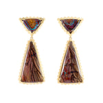 Yowah Opal Triangle Drop Earrings Statement Earrings Guita M