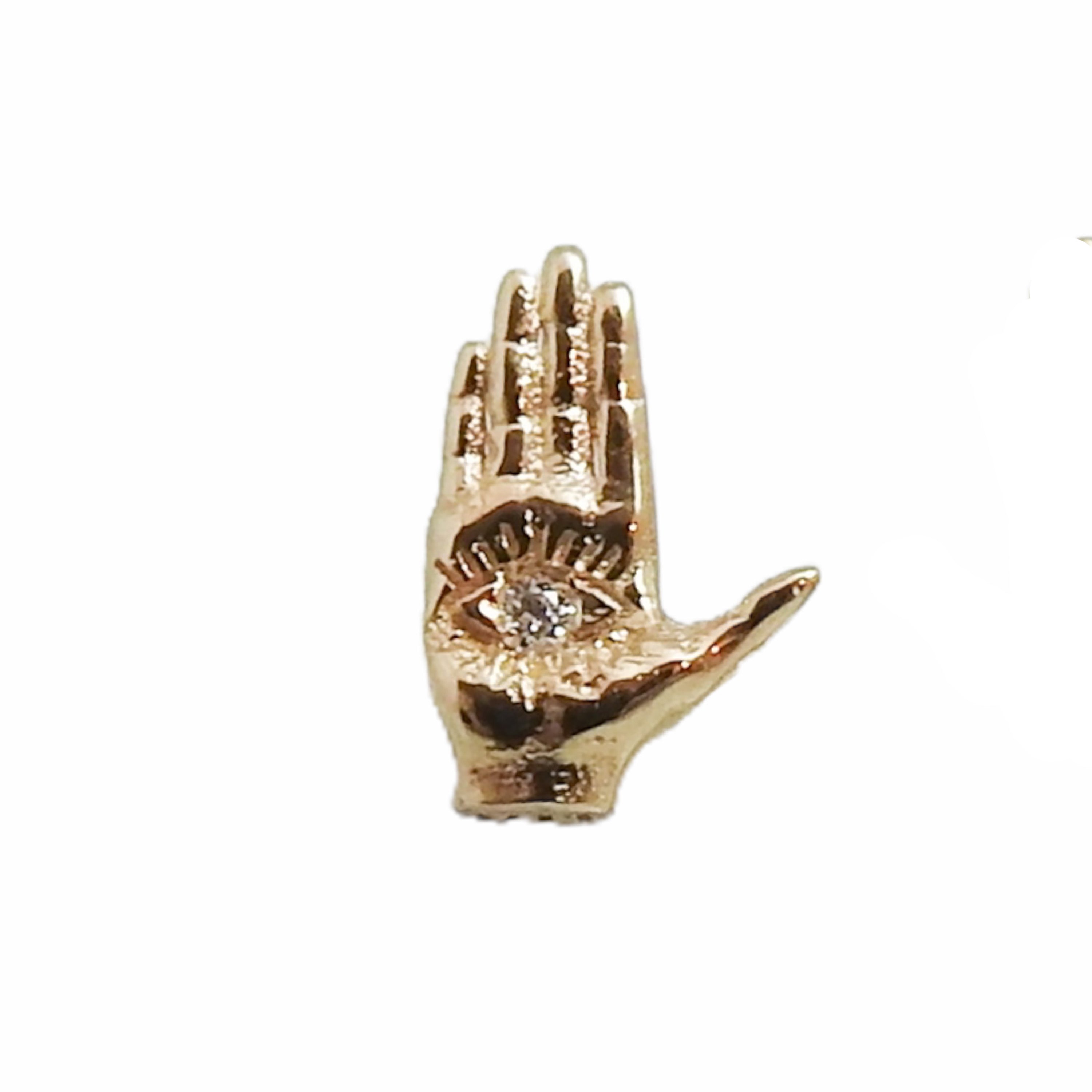 Hamsa Lady Finger Studs Stud Earrings Maura Green Single