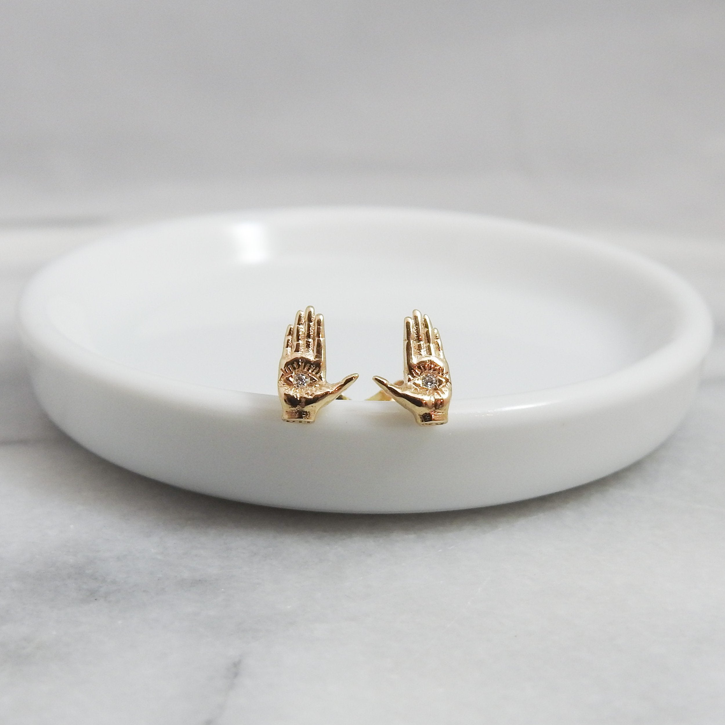 Hamsa Lady Finger Studs Stud Earrings Maura Green