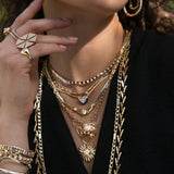 Alternating Gold and Diamond Collar Necklace Necklace Roseark Deux