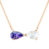Faceted Tanzanite Moonstone Necklace