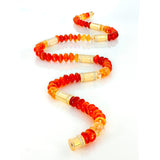 Fire Opal & Tube Beaded Necklace
