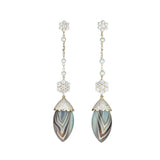 Laguna Agate Drop Diamond Earrings