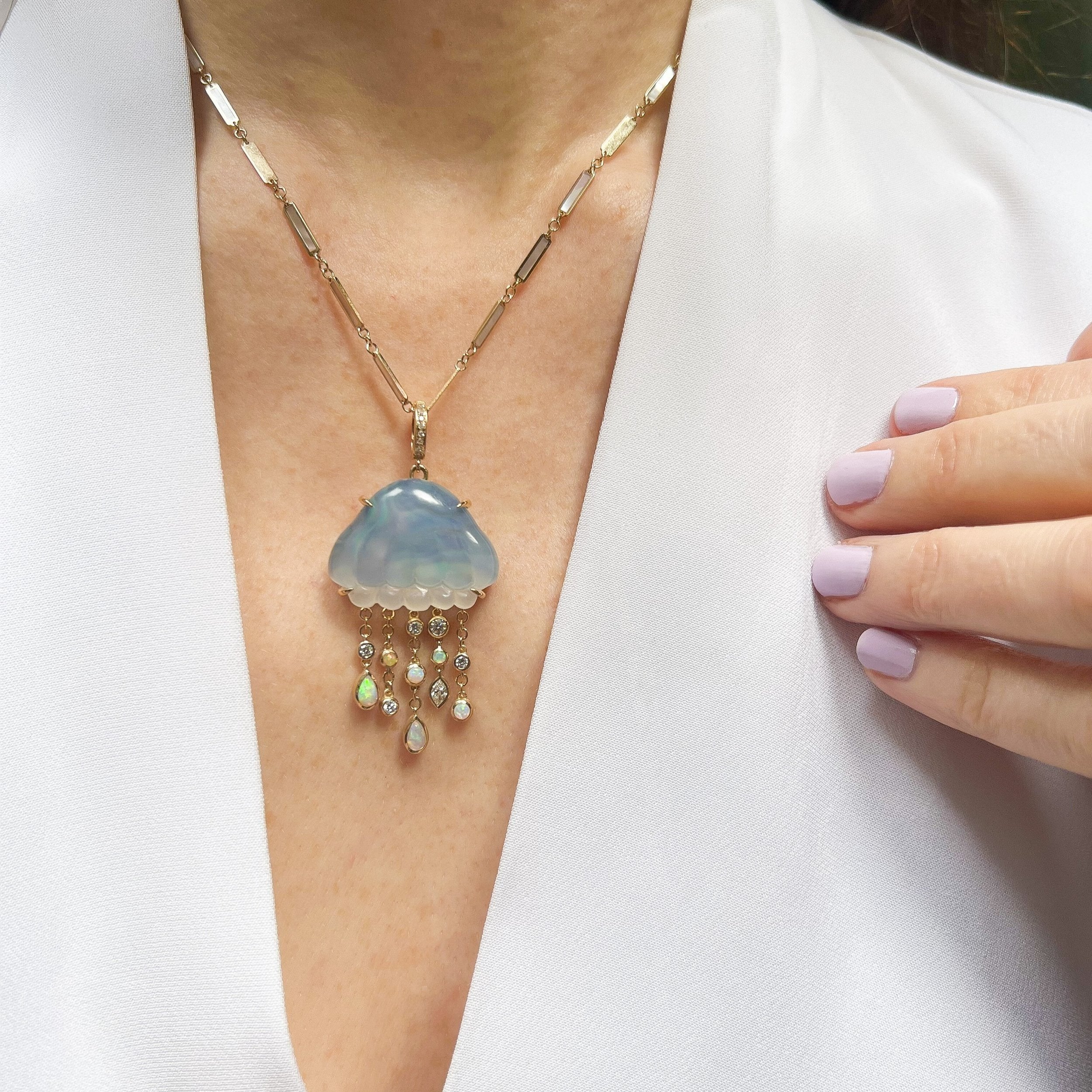 BioLuminescent Jellyfish Charm Pendant Maura Green