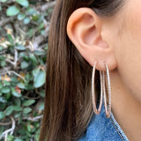 Diamond Inside Out Hoops, Large Hoop Earrings Roseark Deux
