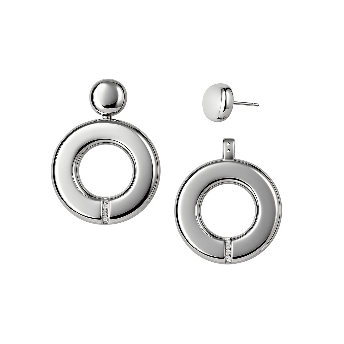 Life Hoops with Diamonds Statement Earrings MAE + LANG