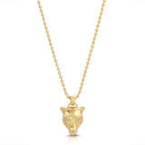 Lioness Charm Necklace with Diamond Eyes, Sterling Silver Charm Necklace MAE + LANG Yellow Gold 16 inch