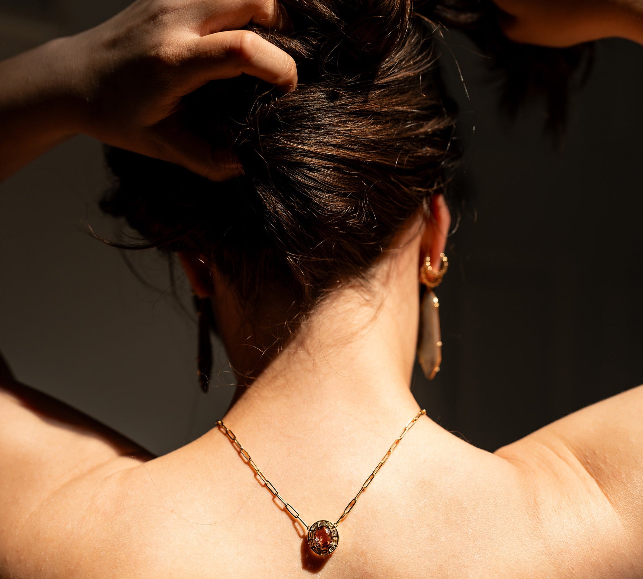 Pink Tourmaline Diamond Necklace Pendant Necklace Roseark