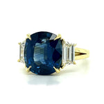 Sapphire Trapezoid Diamond Ring Statement Ring Roseark Vintage