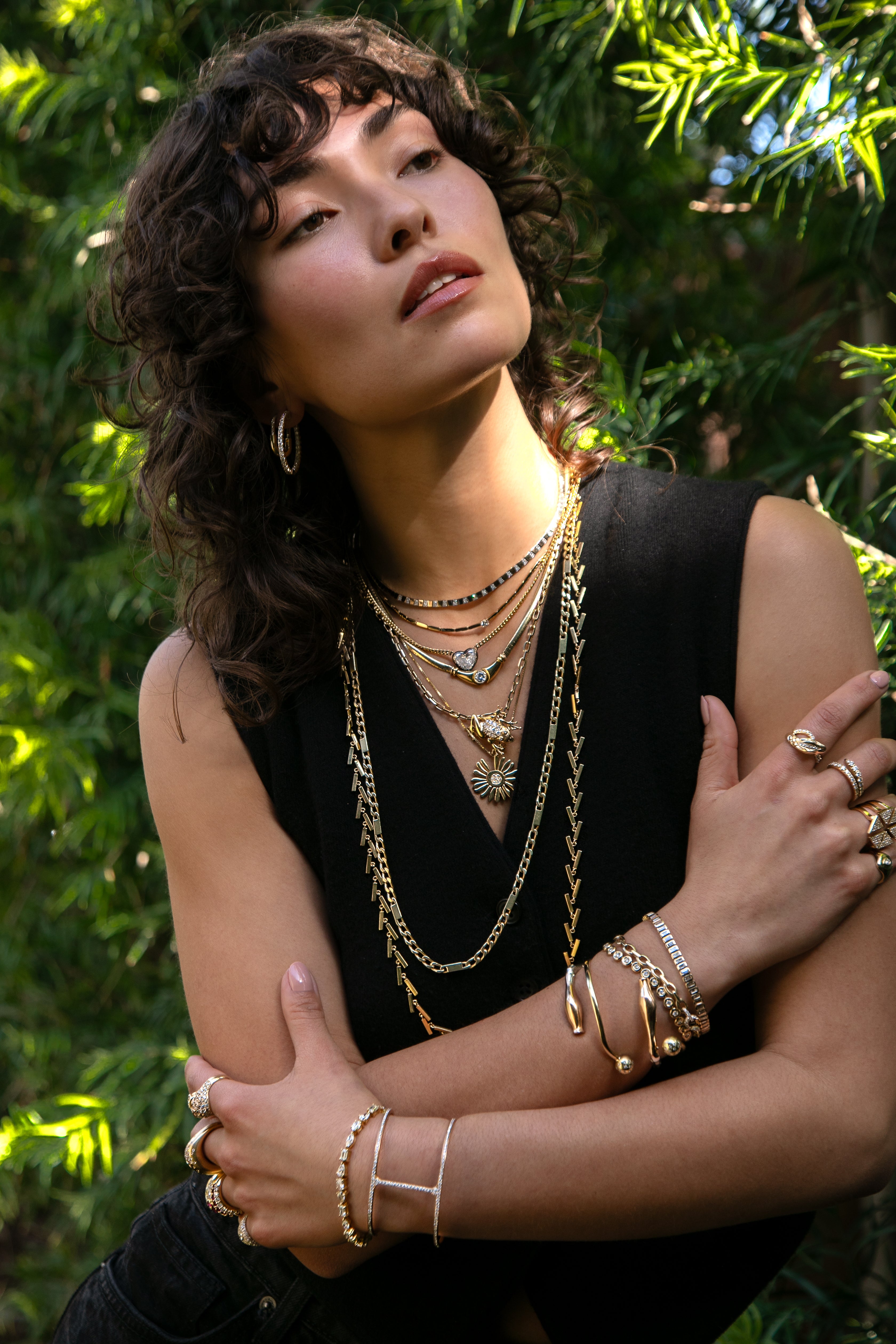 Alternating Gold and Diamond Collar Necklace Necklace Roseark Deux