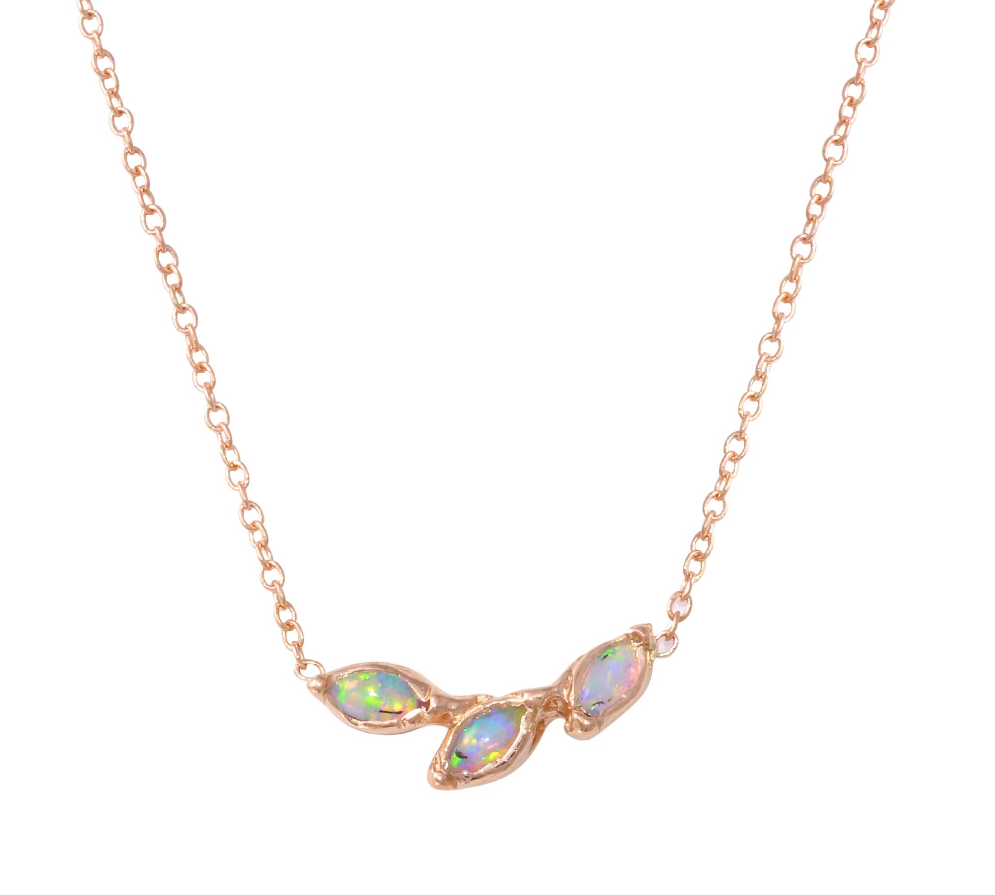 Three Petal Leaf Necklace Necklace Jaine K Designs Opal